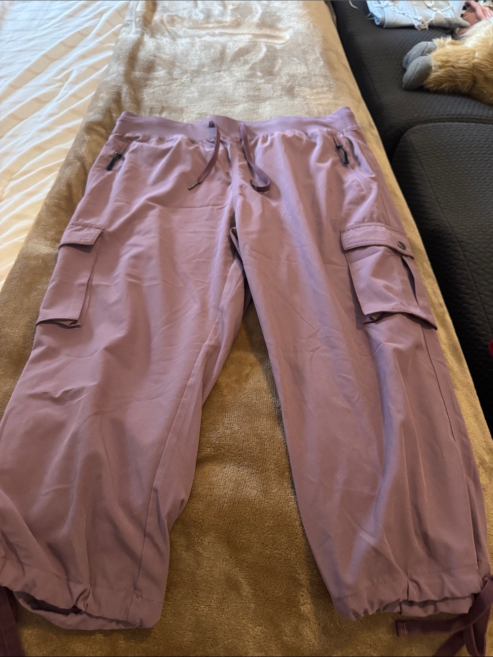 Women's Lavender Cargo Jogger Track Pants